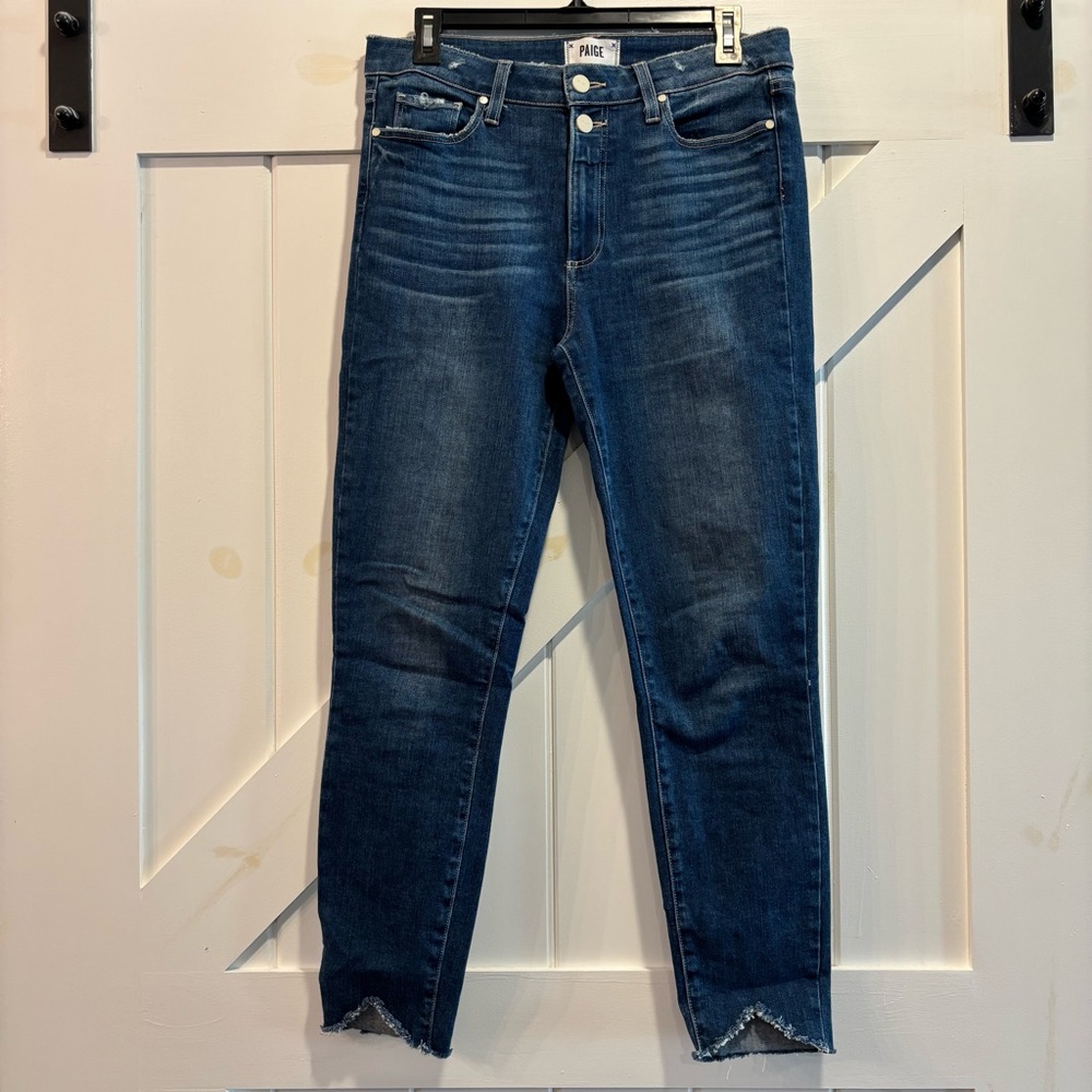PAIGE Hoxton Ankle Raw Edge Skinny Jeans